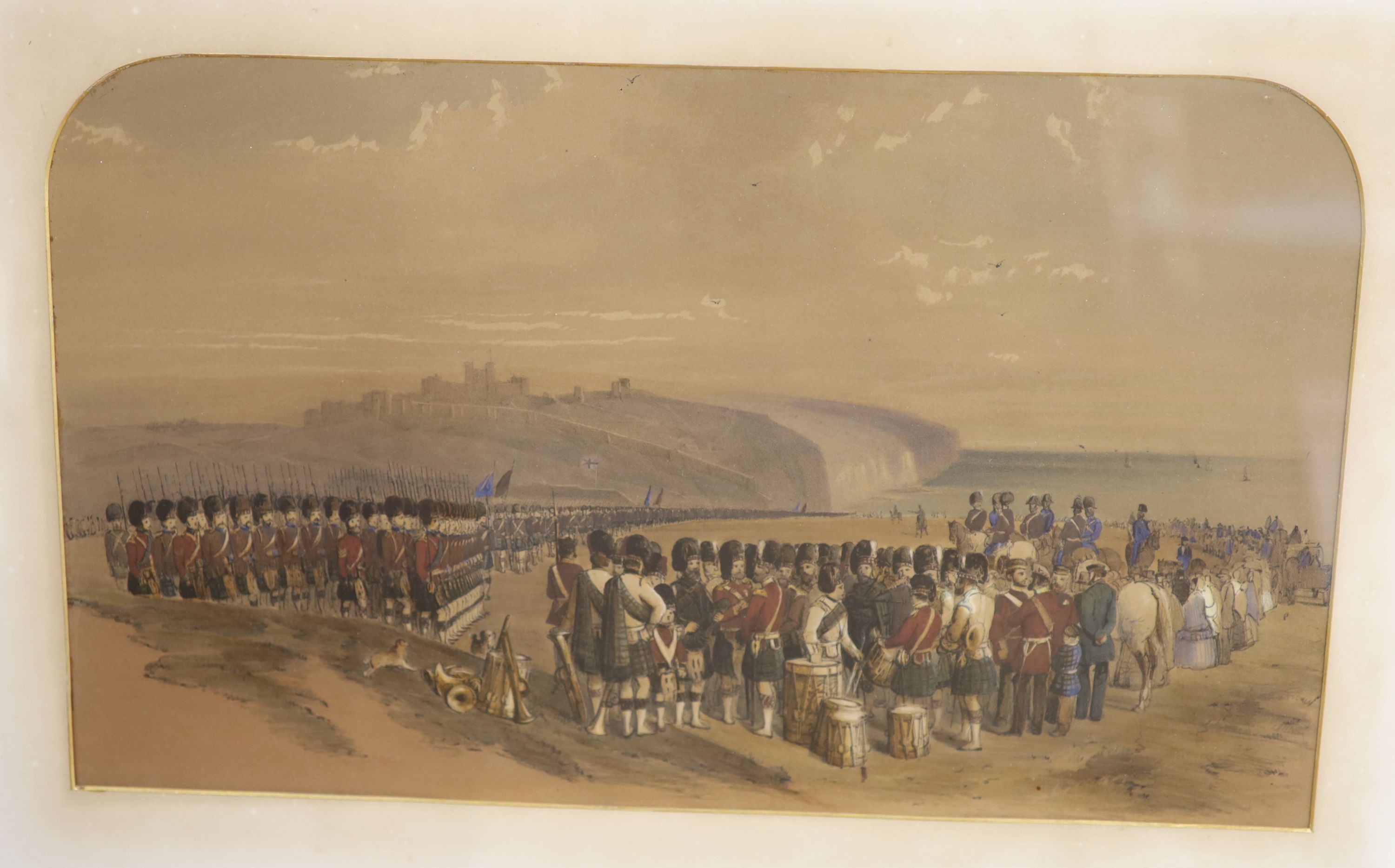 After William Burgess of Dover (1805-1861), a set of four hand coloured lithographs, Views of Dover Castle and environs, 